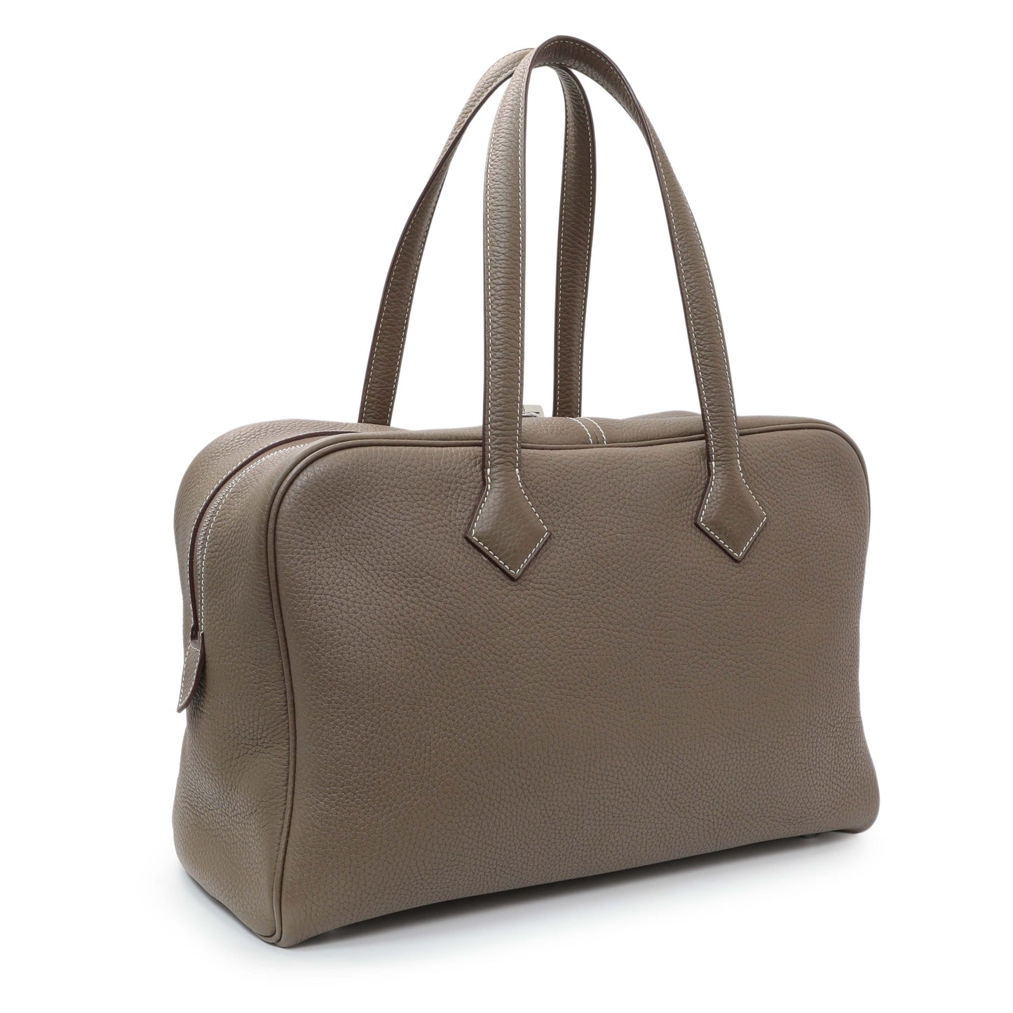 Exclusive Hermes Etoupe Taurillon Clemence Victoria II 35 — Side View