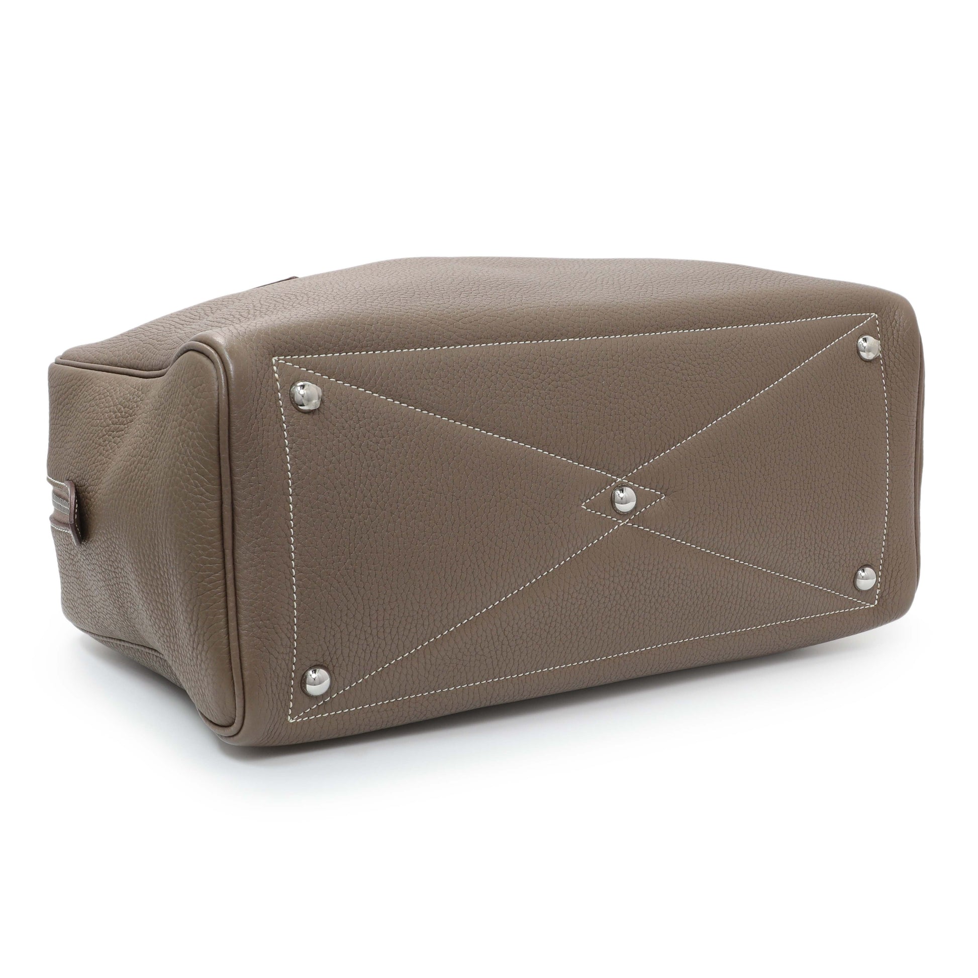 Exclusive Hermes Etoupe Taurillon Clemence Victoria II 35 — Back View