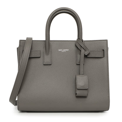 Exclusive Saint Laurent Fog Grained Calfskin Nano Sac De Jour — Front View