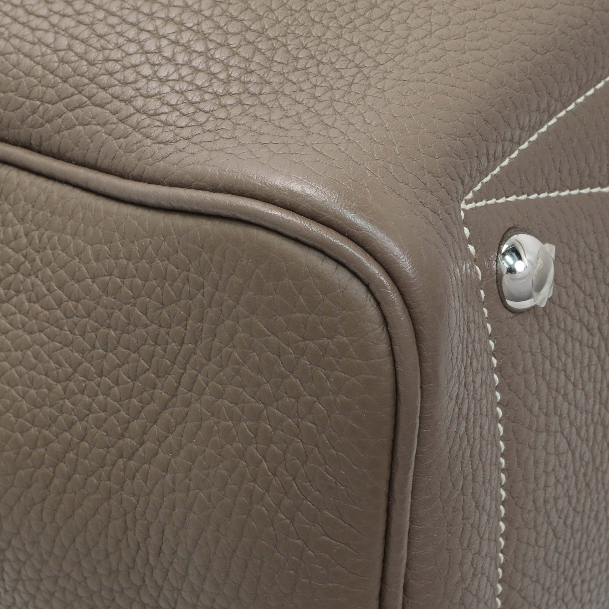 Exclusive Hermes Etoupe Taurillon Clemence Victoria II 35 — Top View