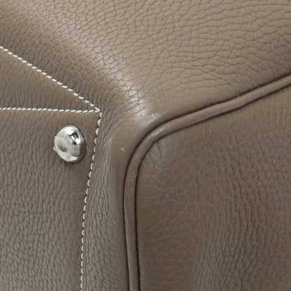 Exclusive Hermes Etoupe Taurillon Clemence Victoria II 35 — Detail View