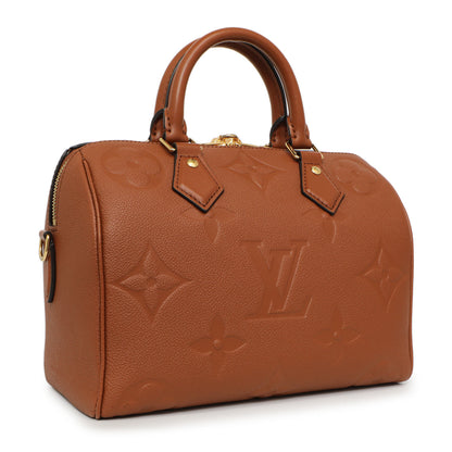 Exclusive Louis Vuitton Cognac Empreinte Monogram Giant Speedy Bandouliere 25 — Side View