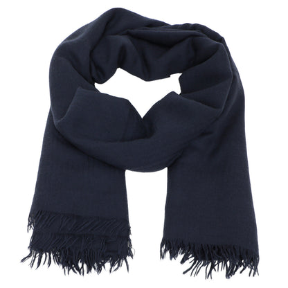 Exclusive Hermes Navy Wool-Cashmere Shawl — Front View