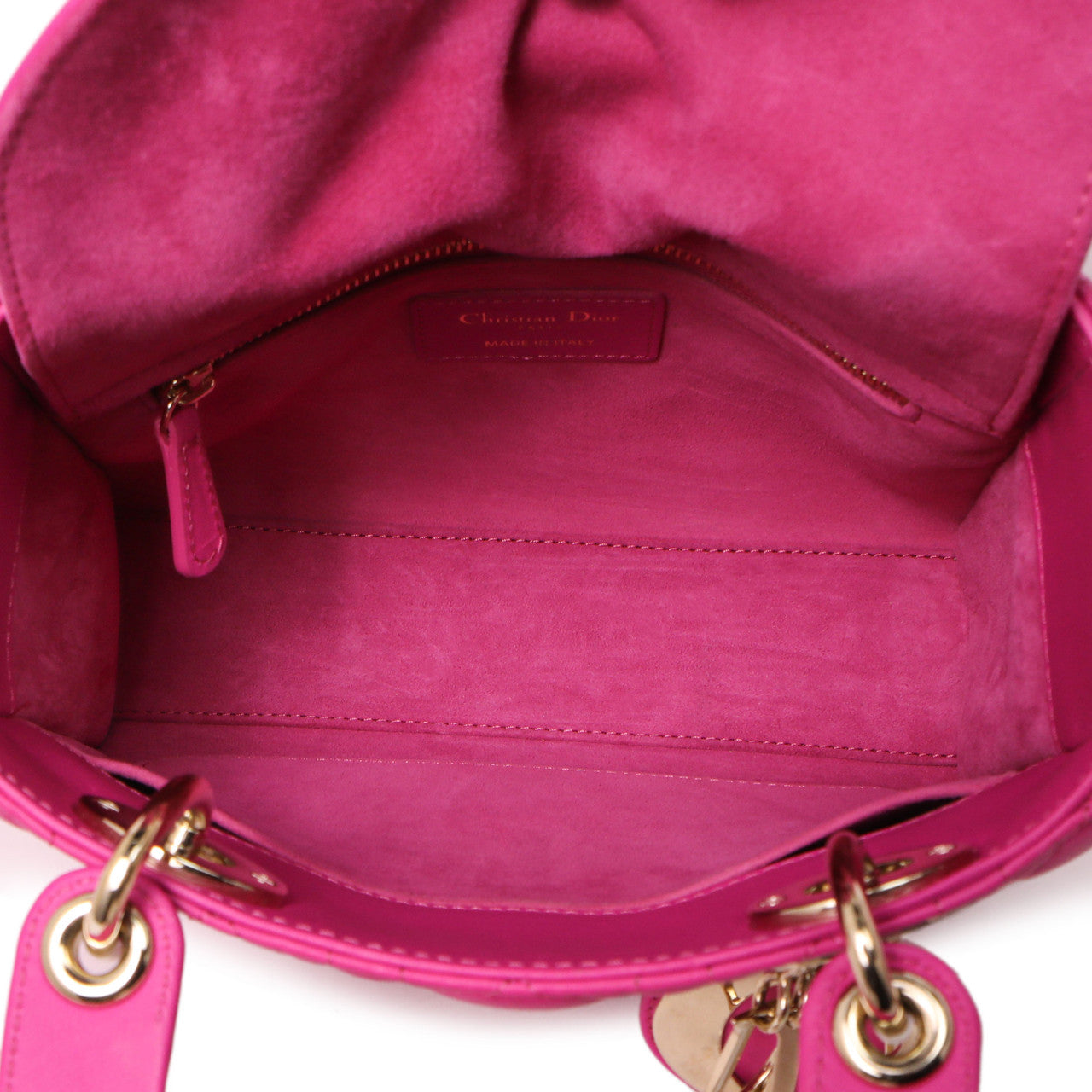 Exclusive Christian Dior Magenta Lambskin Cannage Small My ABCDior Lady Dior — Alternate View 8