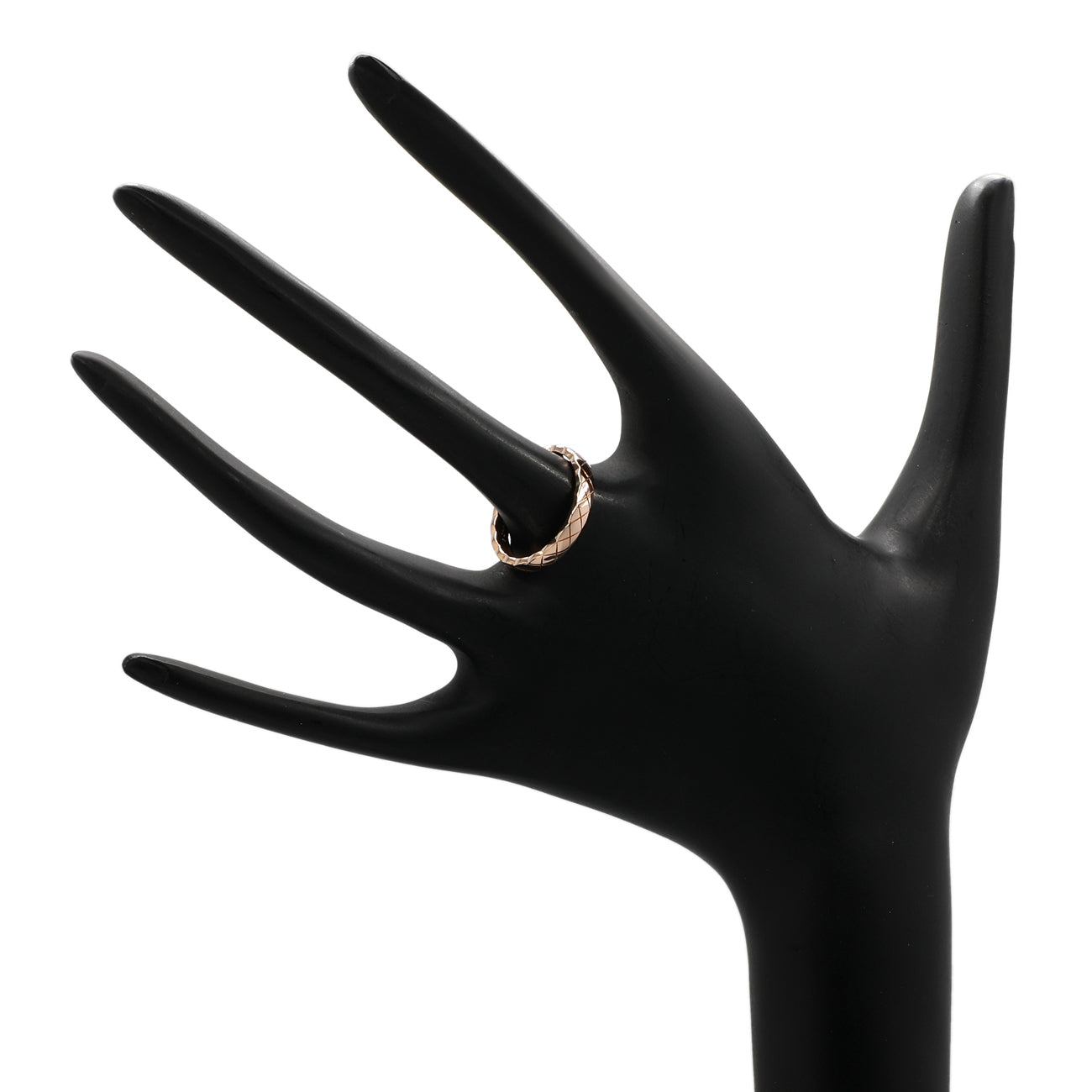 Exclusive Chanel 18K Beige Gold Mini Coco Crush Ring — Back View
