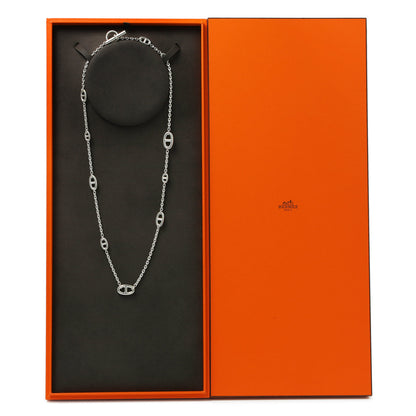 Exclusive Hermes Sterling Silver Farandole Long Necklace 80 — Top View