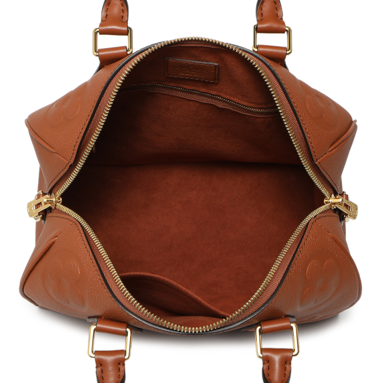 Exclusive Louis Vuitton Cognac Empreinte Monogram Giant Speedy Bandouliere 25 — Top View