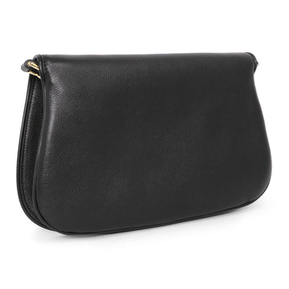 Exclusive Gucci Black Roxy Calfskin Blondie Chain Shoulder Bag — Side View