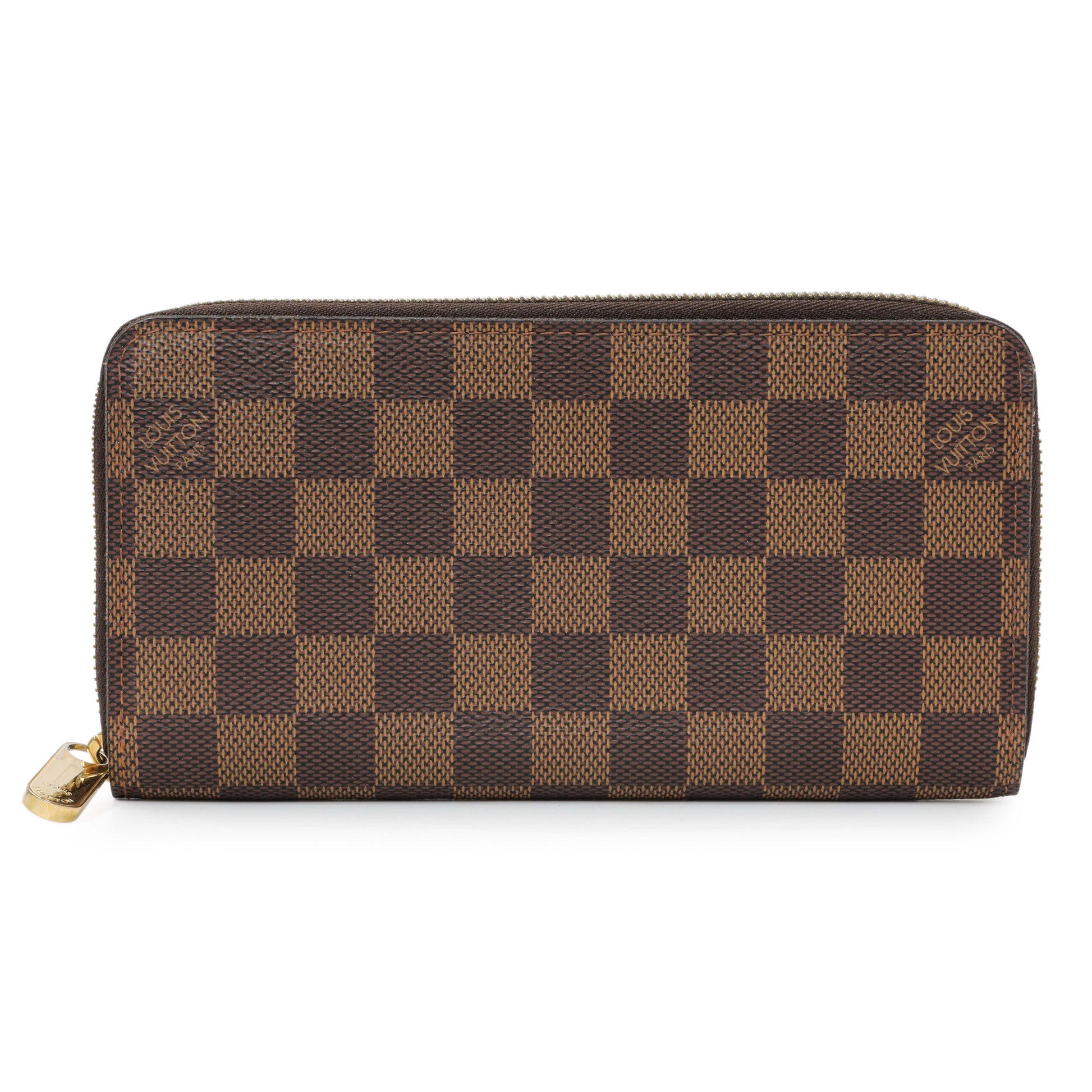 Exclusive Louis Vuitton Damier Ebene Zippy Wallet — Front View
