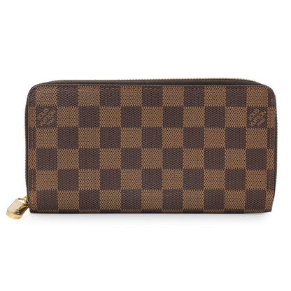 Exclusive Louis Vuitton Damier Ebene Zippy Wallet — Front View