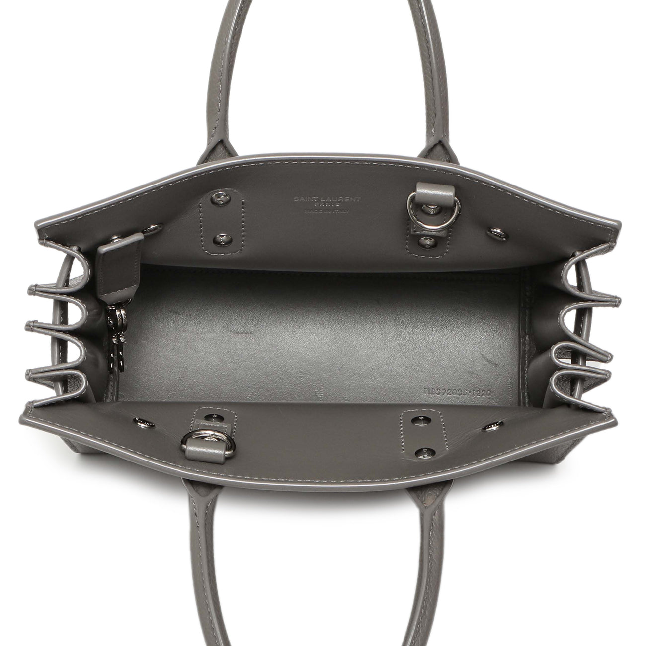 Exclusive Saint Laurent Fog Grained Calfskin Nano Sac De Jour — Top View
