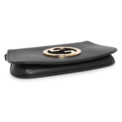 Exclusive Gucci Black Roxy Calfskin Blondie Chain Shoulder Bag — Back View