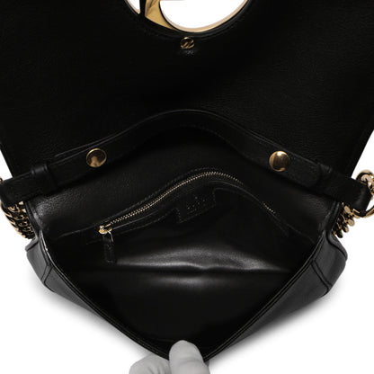 Exclusive Gucci Black Roxy Calfskin Blondie Chain Shoulder Bag — Top View