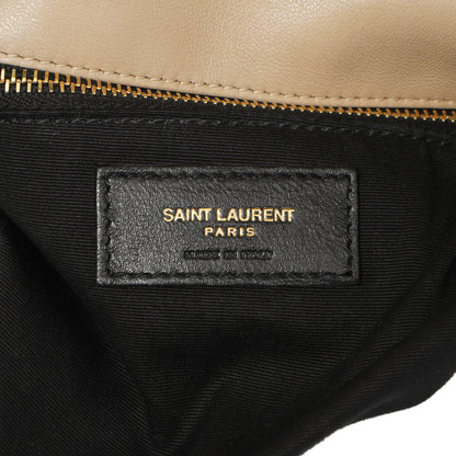 Exclusive Saint Laurent Dark Beige Lambskin Small Loulou Puffer — Lifestyle View