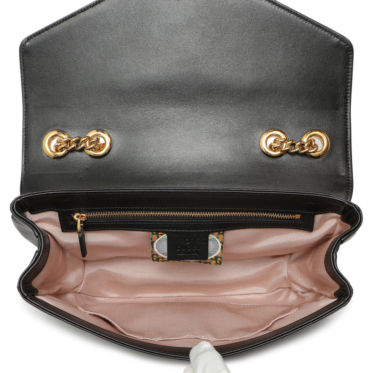 Exclusive Gucci Black Calfskin Medium Rajah Shoulder Bag — Detail View