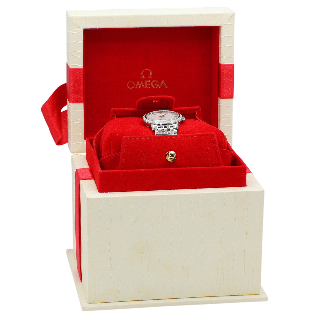 Exclusive Omega Stainless Steel De Ville Prestige Quartz 413.15.27.60.05.001 — Lifestyle View