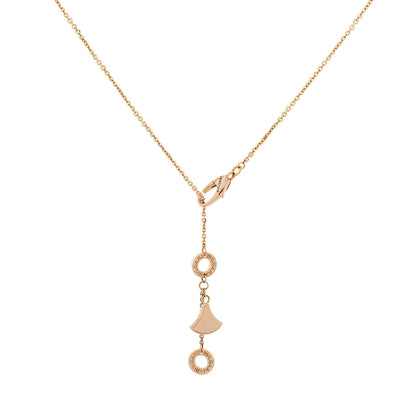 Exclusive Bulgari 18K Rose Gold Diamond Mother of Pearl Divas’ Dream Necklace — Back View