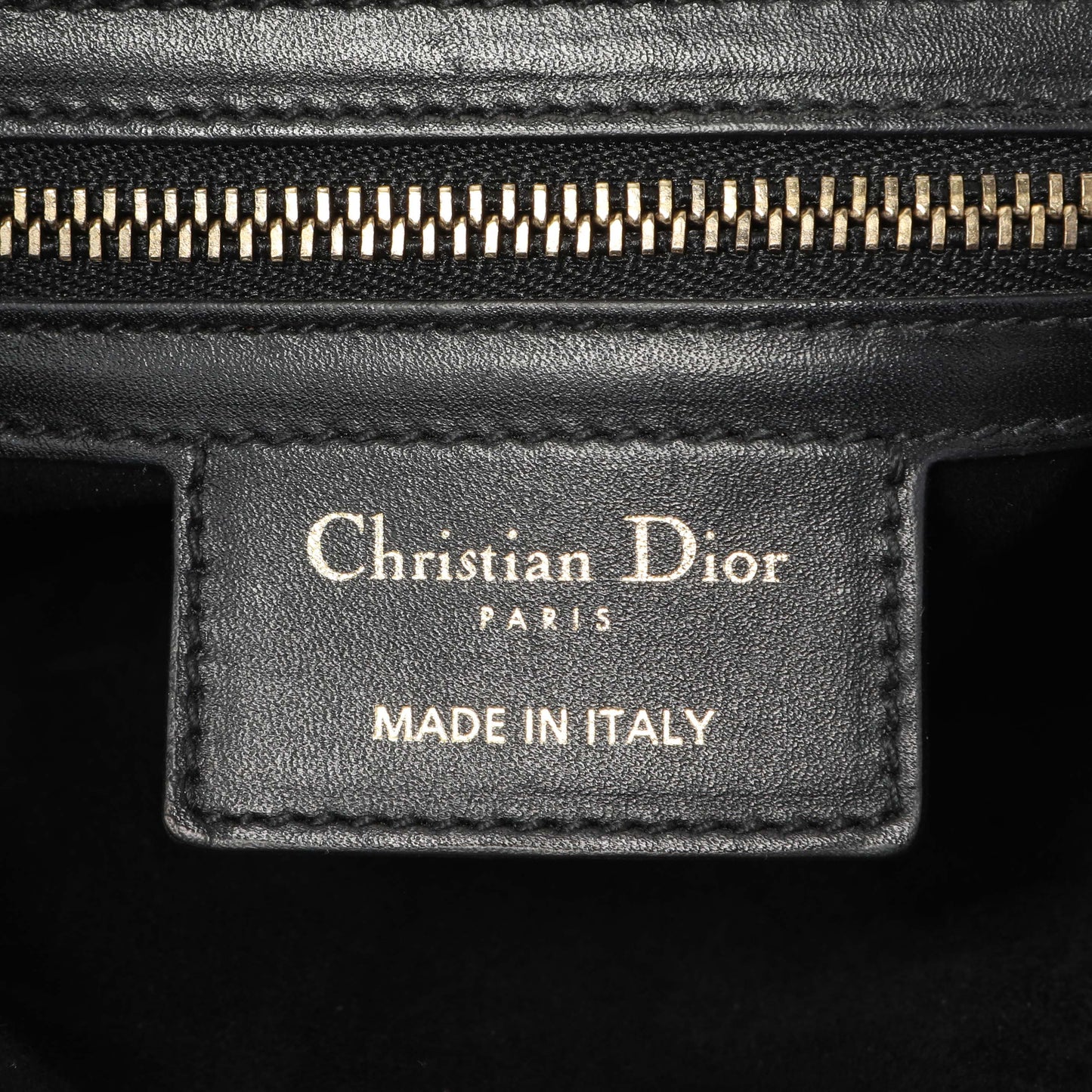 Exclusive Christian Dior Black Smooth Calfskin Saddle Bag — Detail View