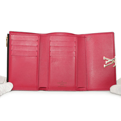 Exclusive Louis Vuitton Black Taurillon Capucines Compact Wallet — Top View