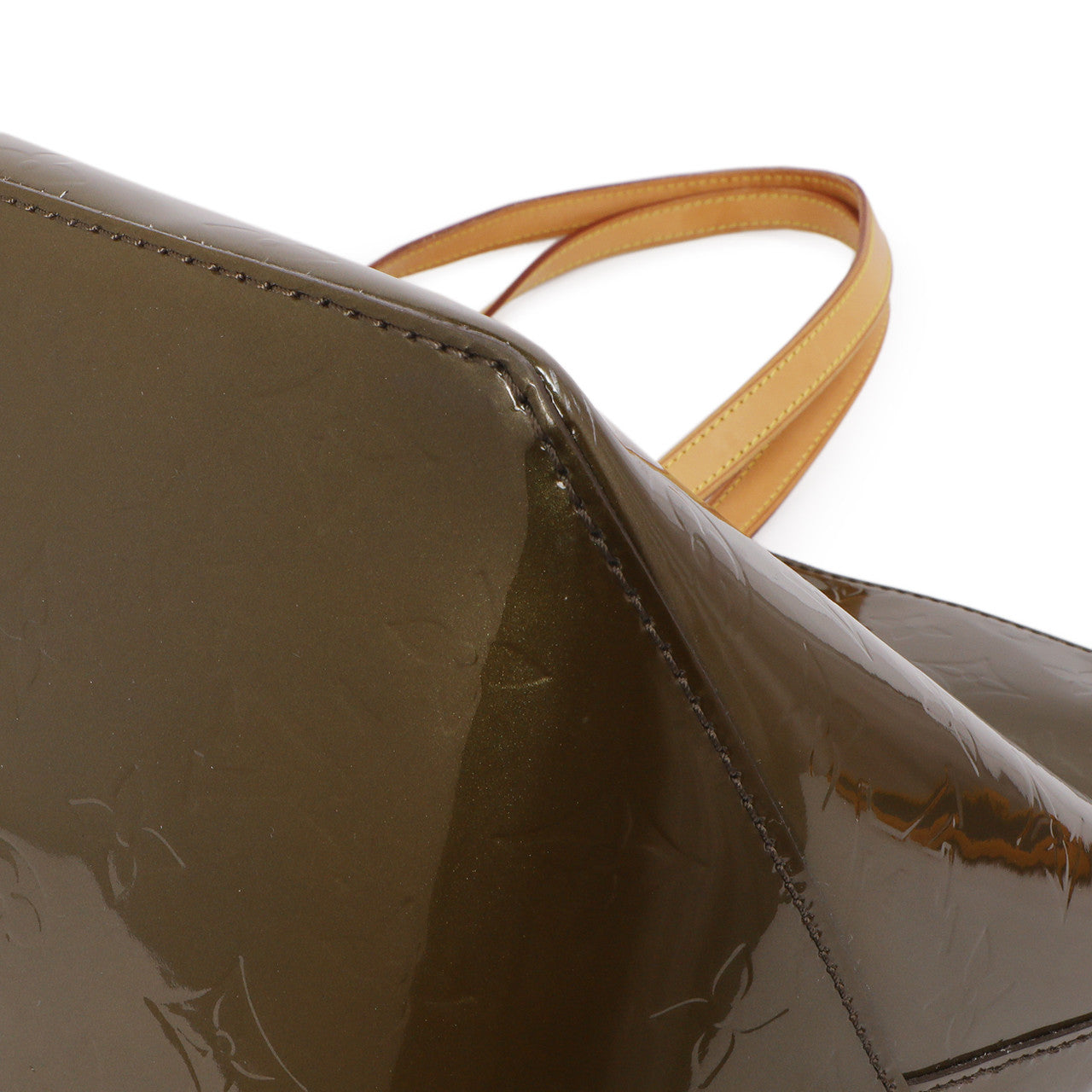 Exclusive Louis Vuitton Vert Olive Vernis Bellevue GM — Top View