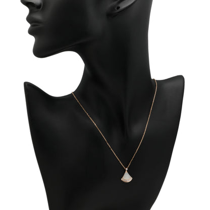 Exclusive Bulgari 18K Rose Gold Diamond Mother of Pearl Divas’ Dream Necklace — Top View