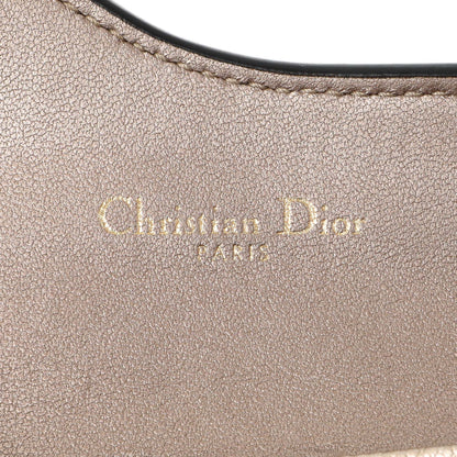Exclusive Christian Dior Gold Metallic Grained Calfskin Saddle Card Holder — Detail View