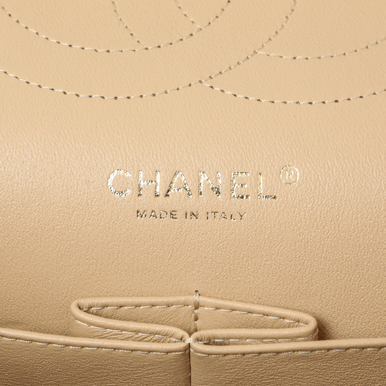 Exclusive Chanel Beige Quilted Caviar Jumbo Classic Double Flap — Lifestyle View