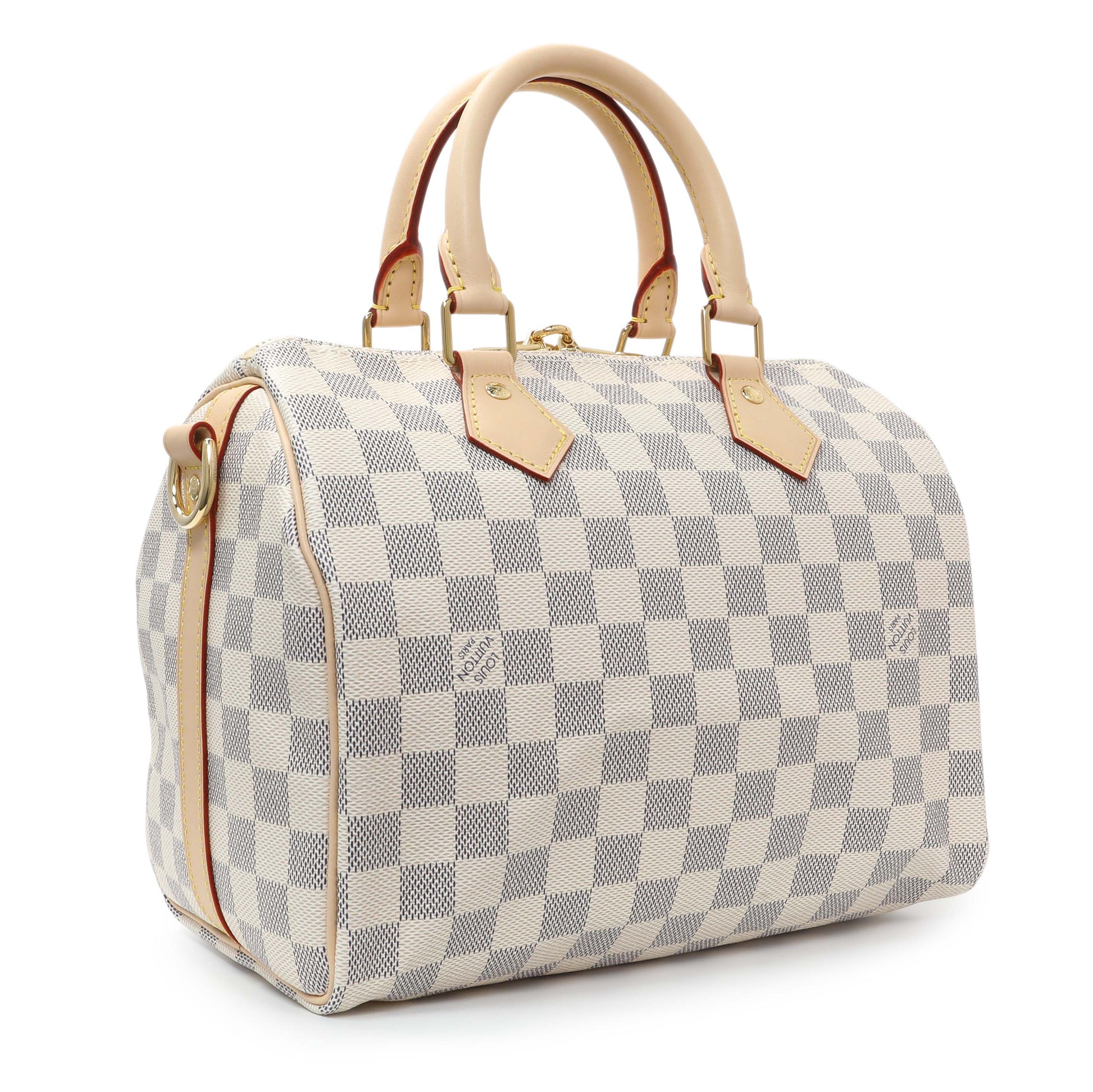 Exclusive Louis Vuitton Damier Azur Speedy 25 Bandouliere — Side View
