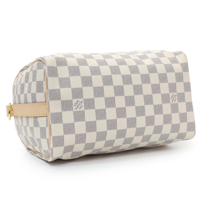 Exclusive Louis Vuitton Damier Azur Speedy 25 Bandouliere — Back View