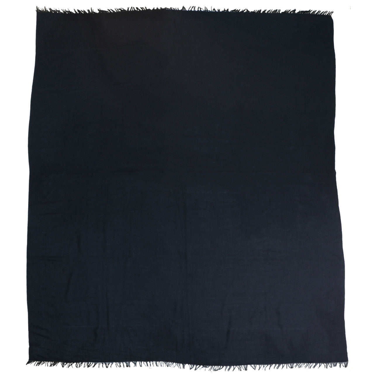 Exclusive Hermes Navy Wool-Cashmere Shawl — Side View