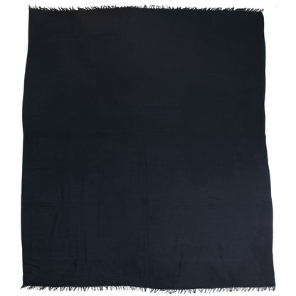 Exclusive Hermes Navy Wool-Cashmere Shawl — Side View