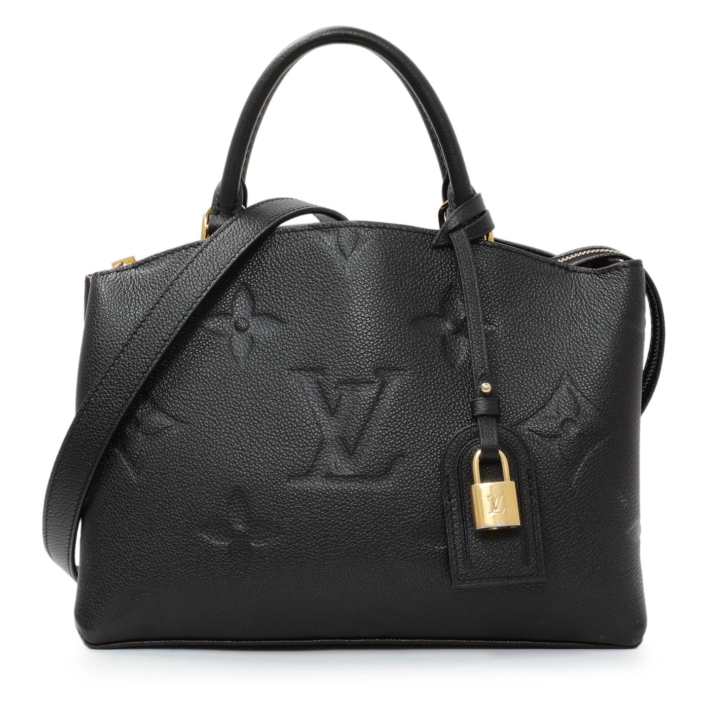 Exclusive Louis Vuitton Black Empreinte Monogram Giant Petit Palais — Front View