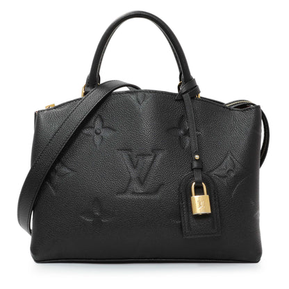 Exclusive Louis Vuitton Black Empreinte Monogram Giant Petit Palais — Front View