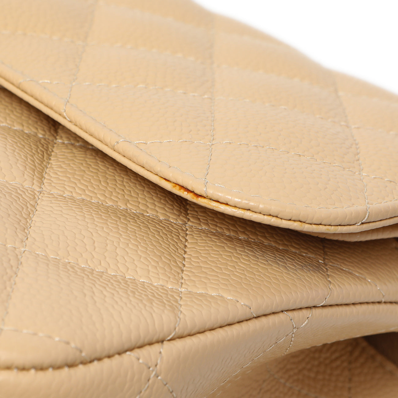Exclusive Chanel Beige Quilted Caviar Jumbo Classic Double Flap — Alternate View 10
