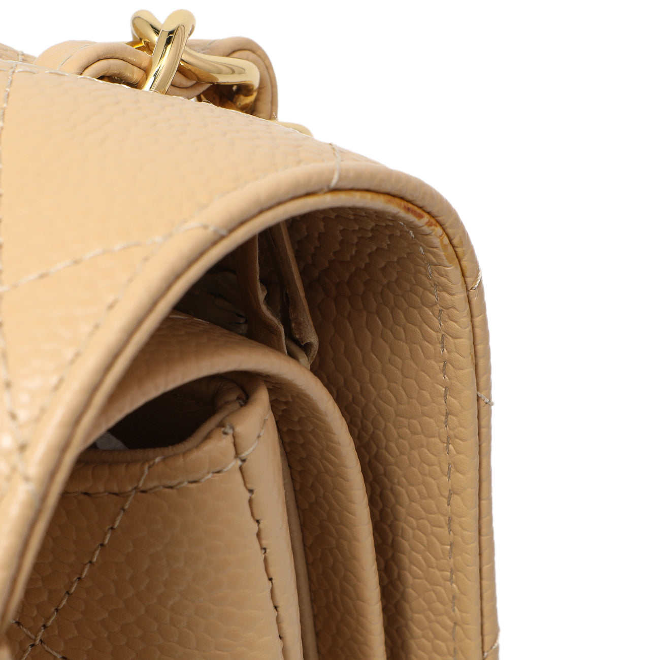 Exclusive Chanel Beige Quilted Caviar Jumbo Classic Double Flap — Alternate View 11