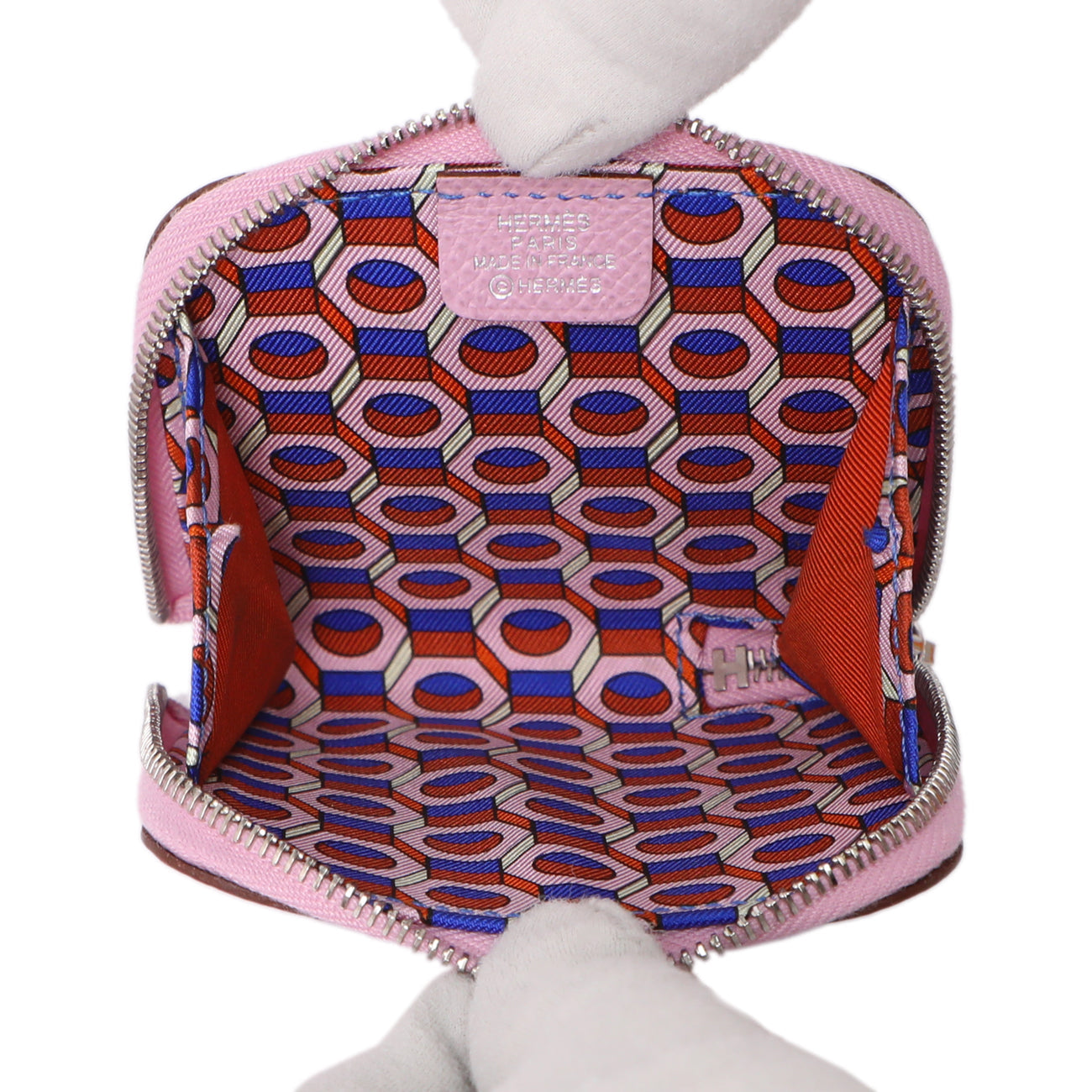 Exclusive Hermes Mauve Sylvestre Epsom Silk'in Change Purse — Top View