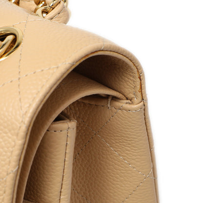 Exclusive Chanel Beige Quilted Caviar Jumbo Classic Double Flap — Alternate View 12