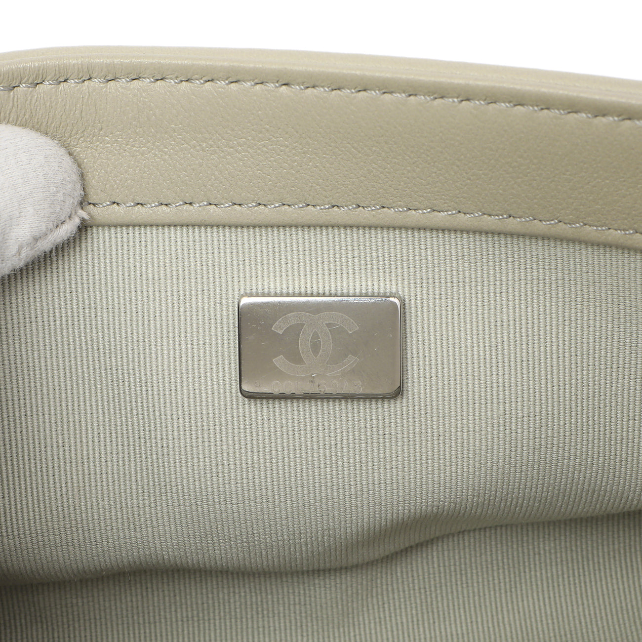 Exclusive Chanel Grey Chevron Calfskin Small Boy Bag — Alternate View 9