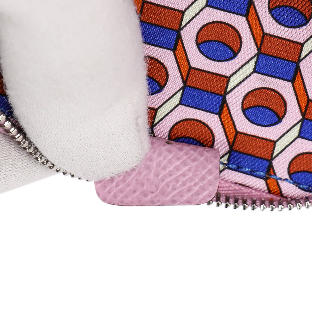Exclusive Hermes Mauve Sylvestre Epsom Silk'in Change Purse — Lifestyle View