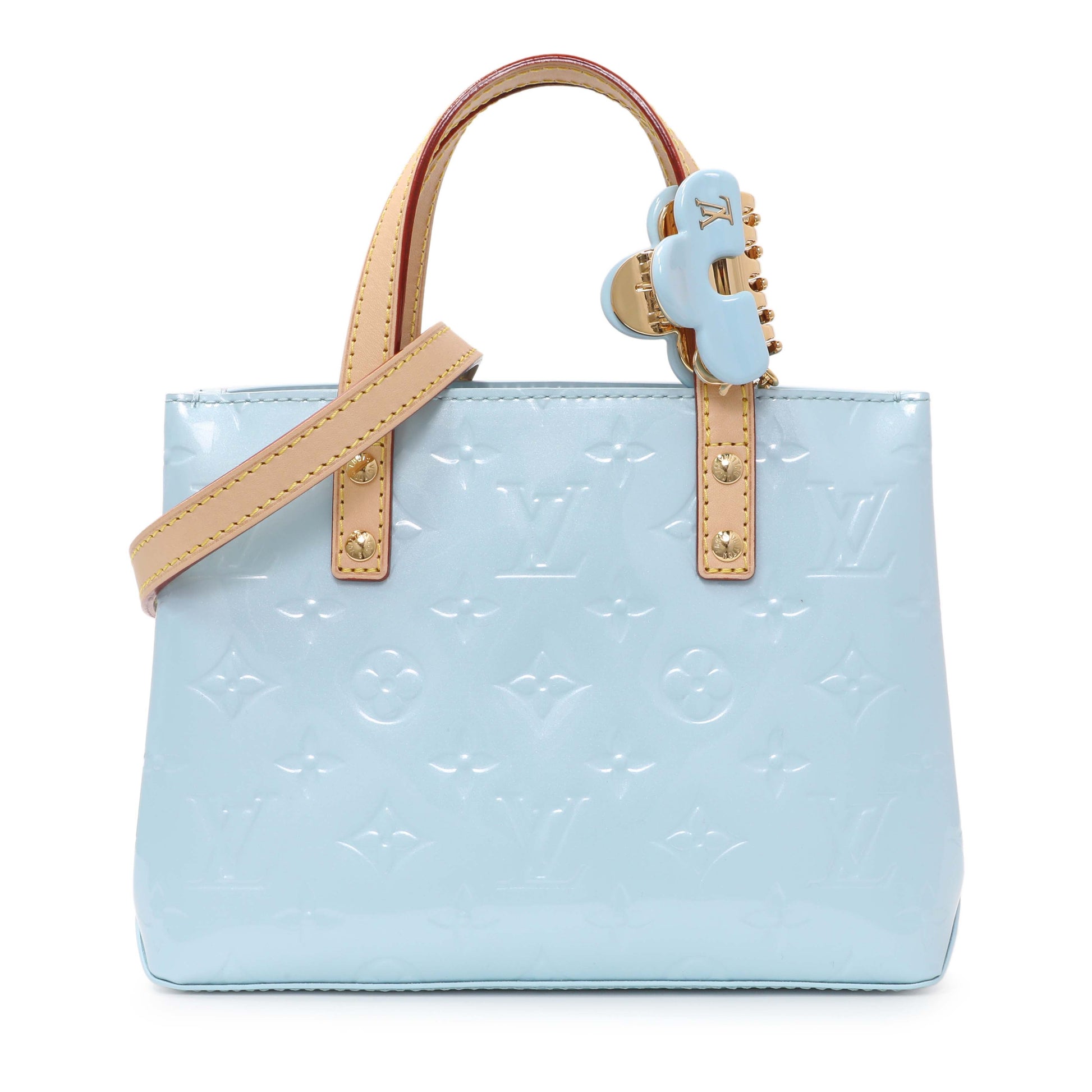 Exclusive Louis Vuitton Sky Blue Vernis Reade PM NM — Front View