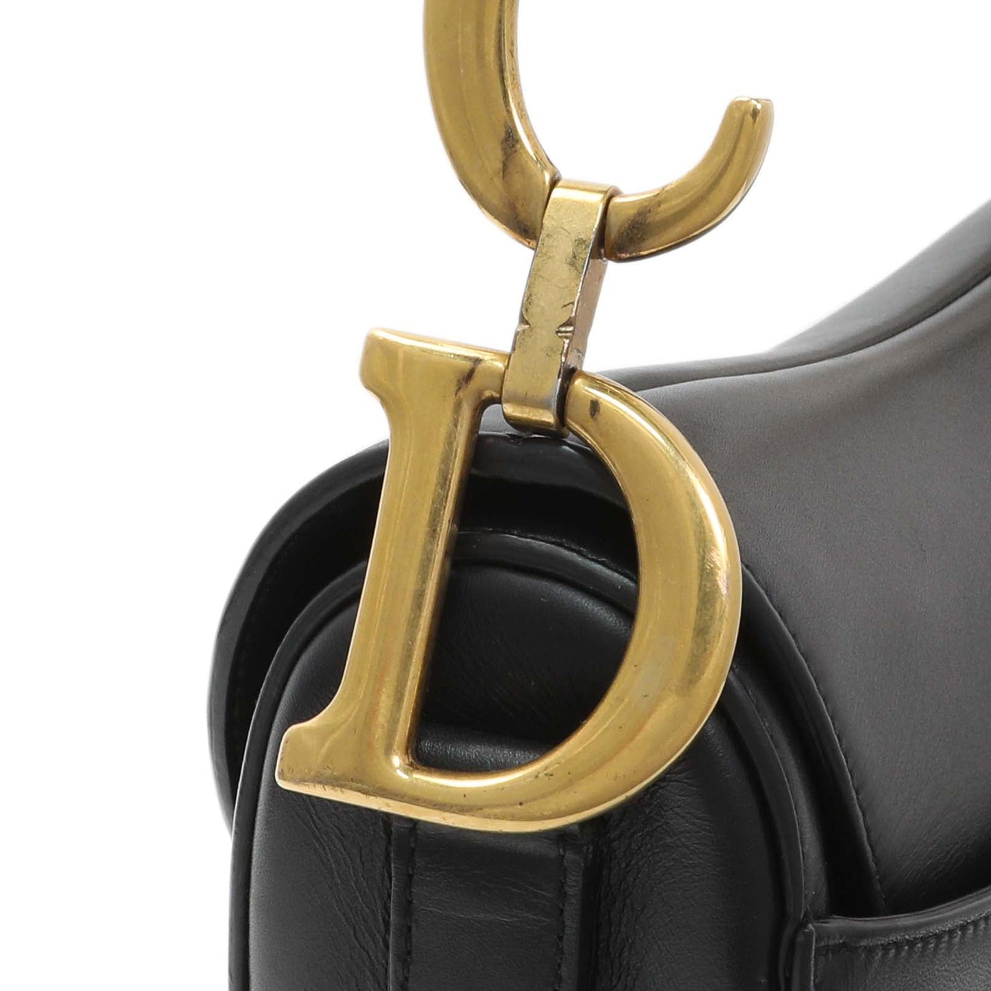 Exclusive Christian Dior Black Smooth Calfskin Saddle Bag — Alternate View 7