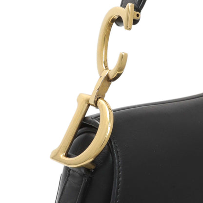 Exclusive Christian Dior Black Smooth Calfskin Saddle Bag — Alternate View 8