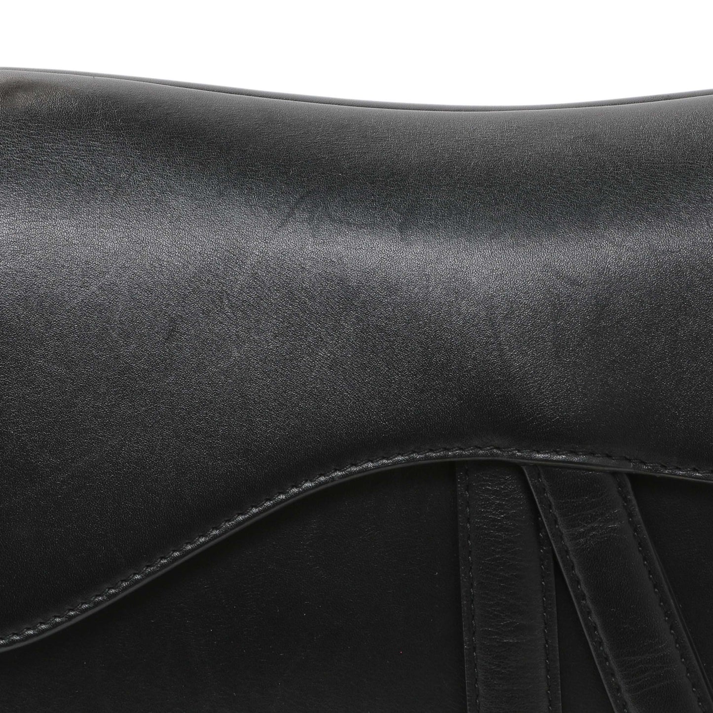 Exclusive Christian Dior Black Smooth Calfskin Saddle Bag — Alternate View 9
