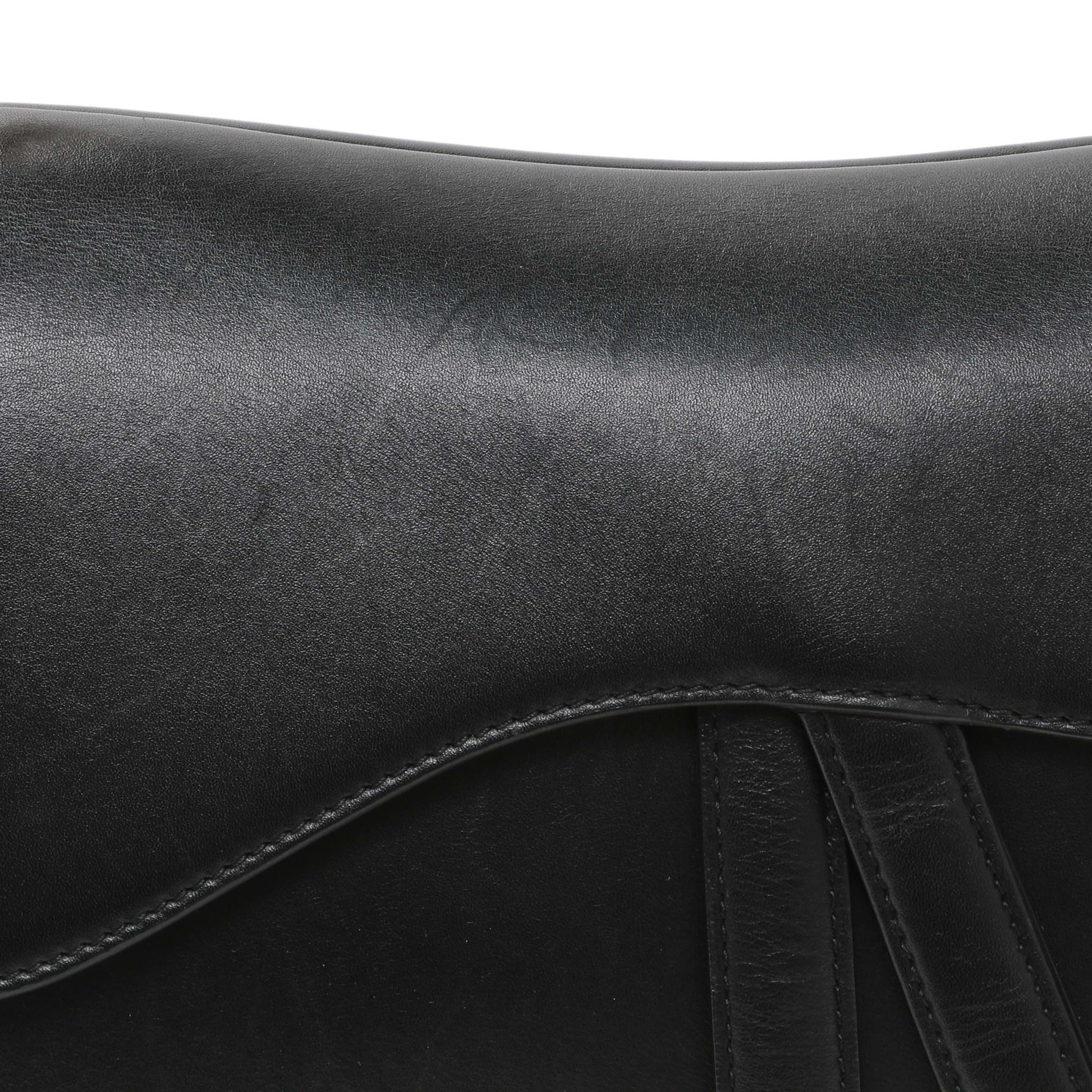 Exclusive Christian Dior Black Smooth Calfskin Saddle Bag — Alternate View 9