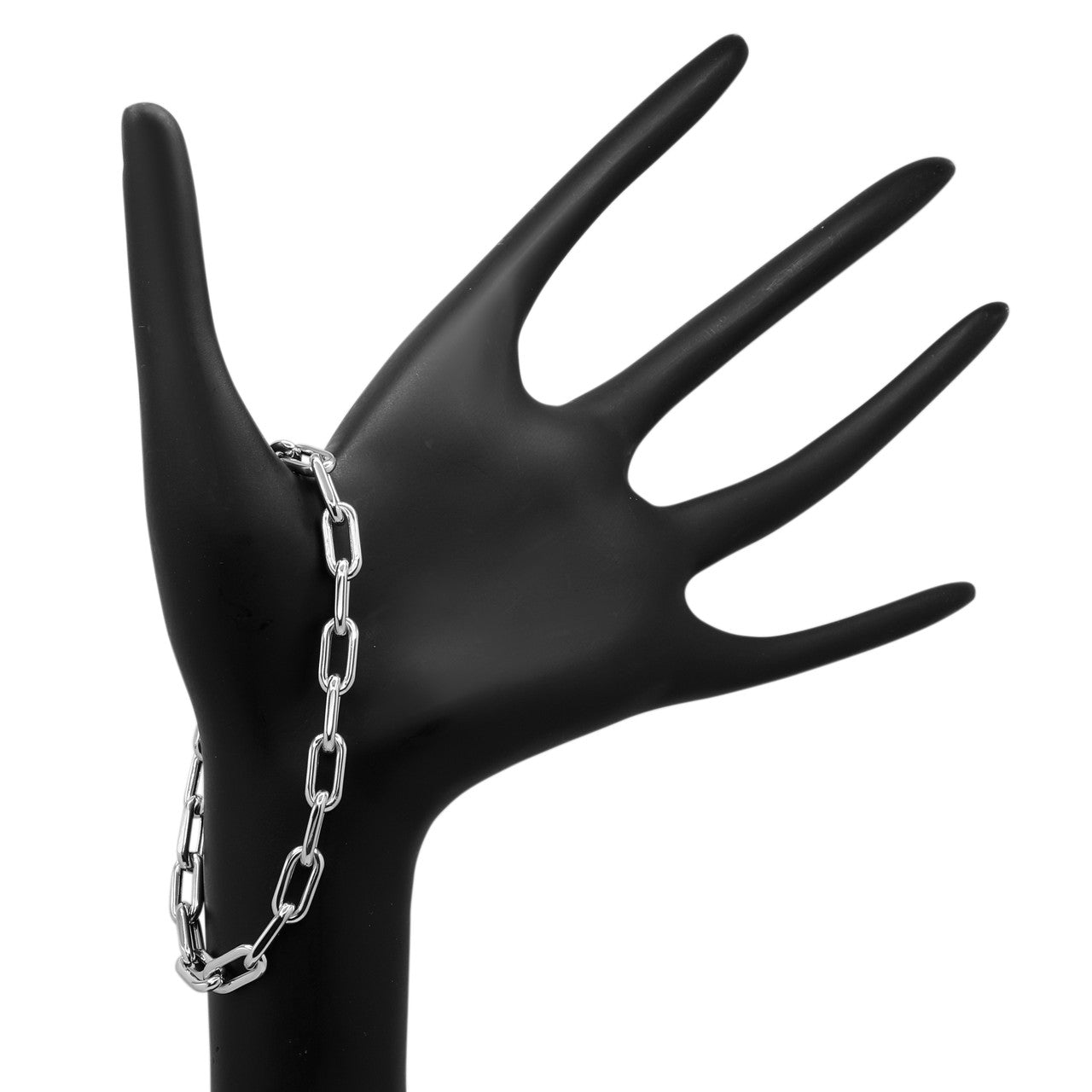 Exclusive 14K White Gold Link  Bracelet — Back View