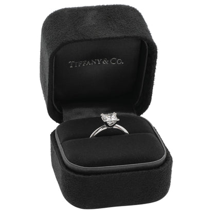 Exclusive Tiffany & Co. Platinum 1.13 Carat Princess-cut Diamond Engagement Ring — Detail View