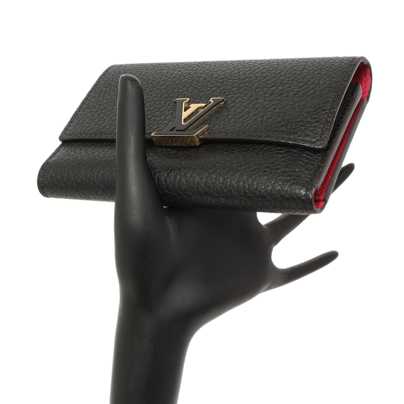 Exclusive Louis Vuitton Black Taurillon Capucines Compact Wallet — Alternate View 10