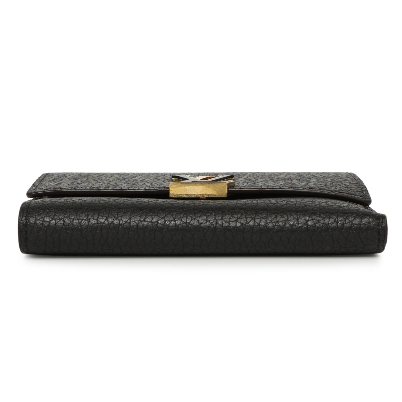 Exclusive Louis Vuitton Black Taurillon Capucines Compact Wallet — Back View