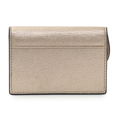Exclusive Christian Dior Gold Metallic Grained Calfskin Saddle Card Holder — Side View