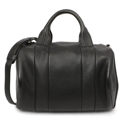 Exclusive Alexander Wang Black Pebbled Lambskin Rocco — Front View